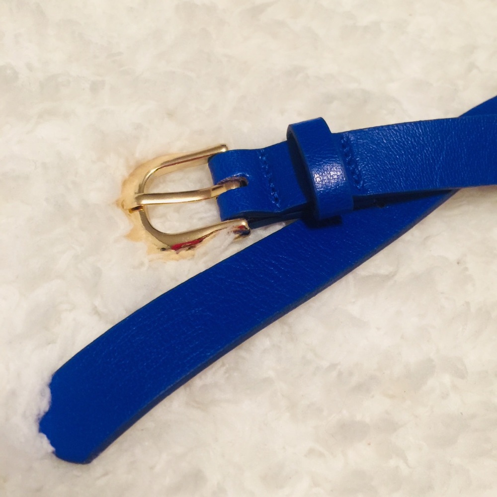 Genuine Leather Cobalt Blue Belt
